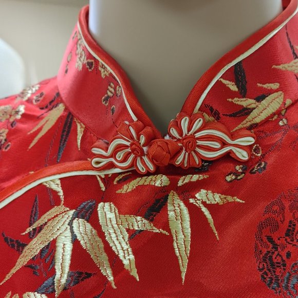 ASIAN STYLE MINI DRESS WITH ZIPPER CLOSURE XL - Picture 6 of 10